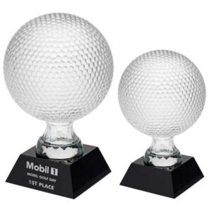 Clear Glass Golf Ball On Black Base - Image 2