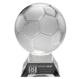 Clear~Frosted Glass Football On Base - Image 2