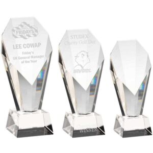 Executive Clear Glass Obelisk Trophy - Image 4