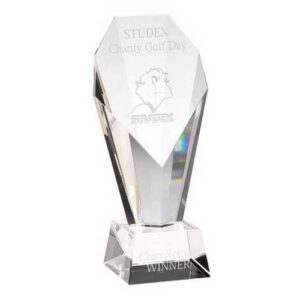 Executive Clear Glass Obelisk Trophy - Image 2