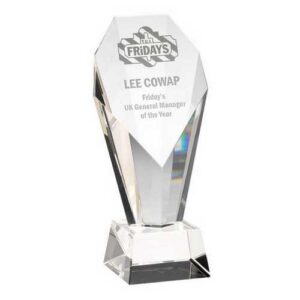 Executive Clear Glass Obelisk Trophy - Image 3