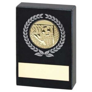 Black Marble With Silver~Gold Wreath, Football Insert And Plate - Image 1