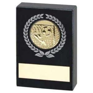 Black Marble With Silver~Gold Wreath, Football Insert And Plate