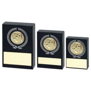 Black Marble With Silver~Gold Wreath, Football Insert And Plate - Image 2
