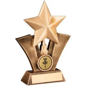 Brz|Gold Generic Star With Ballet Insert With Plate