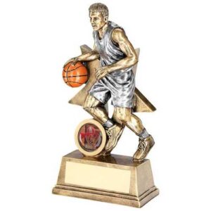 Brz|Pew|Orange Male Basketball Figure With Star Back With Plate (1in Cen) - Image 2