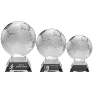 Clear~Frosted Glass Football On Base - Image 3