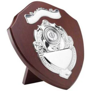 Mahogany Shield With Chrome Fronts (1in Centre)