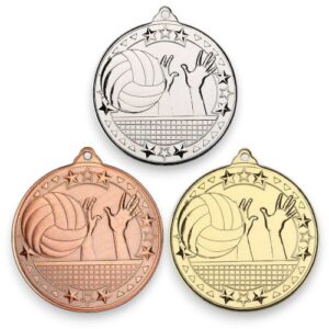 Volleyball Tri Star Medal – Bronze | Silver | Gold - Image 1