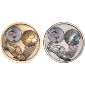 Football And Boot Medallion (1in Centre) Antique Gold