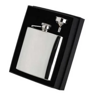 6 Oz Stainless Steel Hip Flask With Captive Top