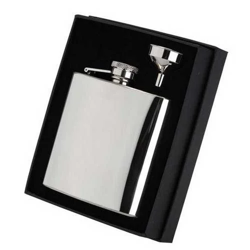 6oz Stainless Steel Hip Flask with Captive Top