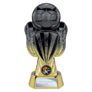 Tournament Football Heavyweight Trophy – Carbon Black & Gold - Image 4