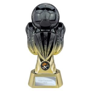 Tournament Football Heavyweight Trophy – Carbon Black & Gold - Image 3