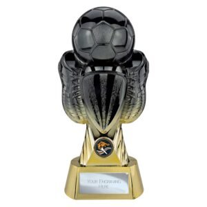 Tournament Football Heavyweight Trophy – Carbon Black & Gold - Image 2