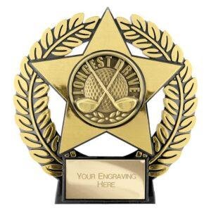 Emperor Star Longest Drive Plaque Gold 120mm – Personalised Golf Award Trophy - Image 2
