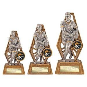 Immense Rugby Award Antique Gold & Silver