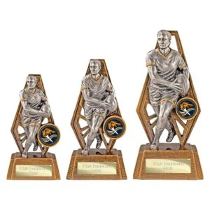 Immense Rugby Award Antique Gold & Silver