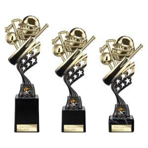 Innov8 Cricket Plastic Trophy Gold & Black - Image 1