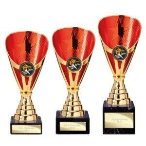 Rising Stars Premium Plastic Trophy Gold & Red - Image 1