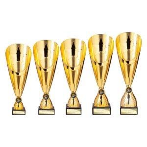 Rising Stars Deluxe Plastic Laser Cup Trophy – Gold