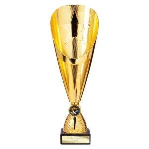 Rising Stars Deluxe Plastic Laser Cup Trophy – Gold - Image 5