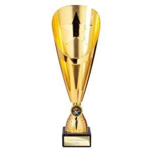 Rising Stars Deluxe Plastic Laser Cup Trophy – Gold - Image 4