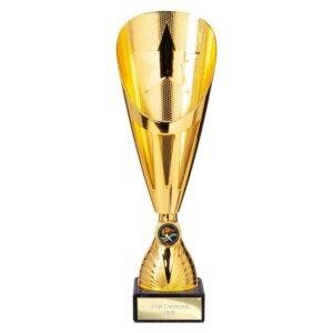 Rising Stars Deluxe Plastic Laser Cup Trophy – Gold - Image 3