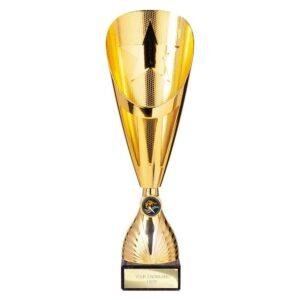 Rising Stars Deluxe Plastic Laser Cup Trophy – Gold - Image 2